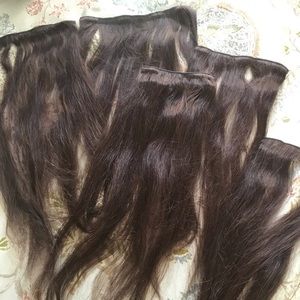 18 inch clip in hair extensions (human hair )